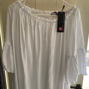 Kancy Kole Drapey White Blouse
